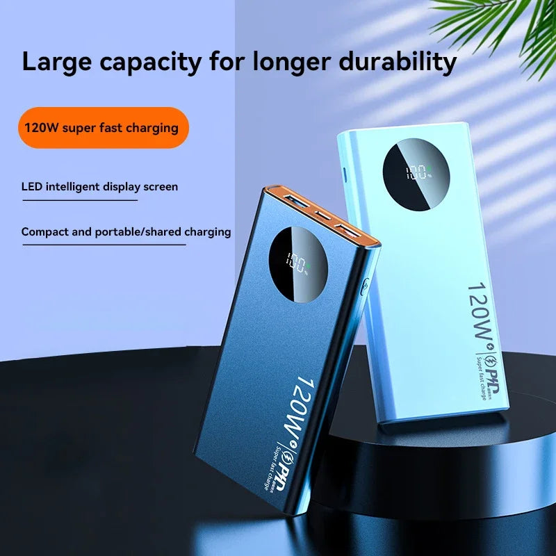 80000Mah High Capacity Power Bank 120W Super Fast Charging Powerbank Portable Battery Charger for Iphone Samsung Huawei Xiaomi